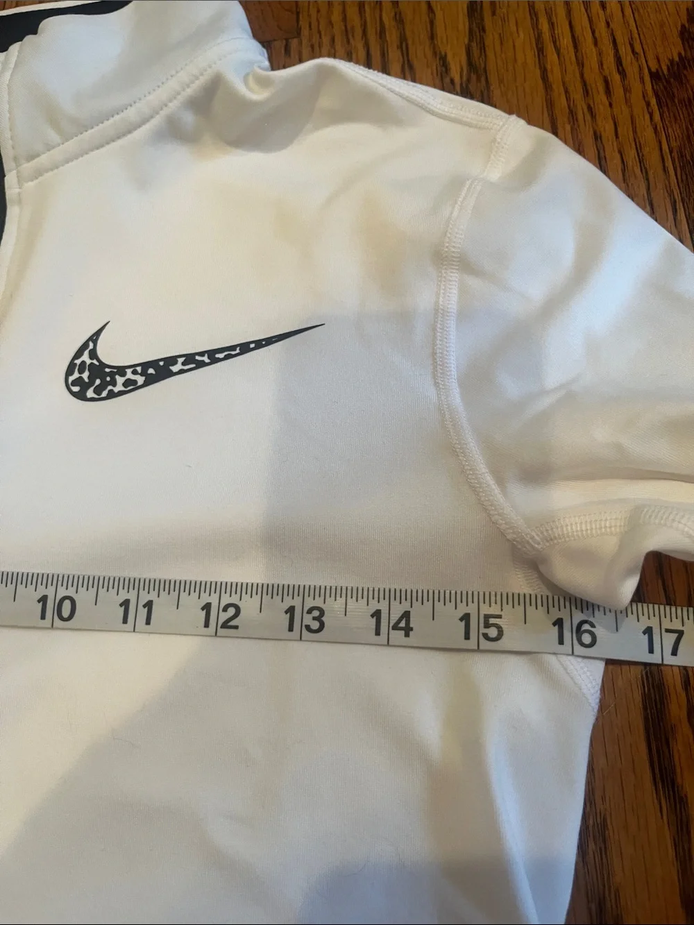 Nike White Half-Zip Athletic Pullover with Black Accents